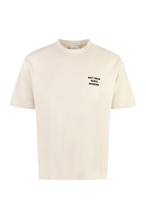 T-shirt girocollo Slogan in cotone-0